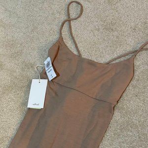 Aritzia Dreamweaver Dress (Brand New with tag - Size Small - Gold Camel)